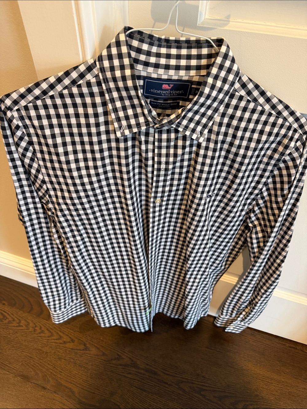 Vineyard Vines Men’s Black and White Gingham Button-Down Shirt
